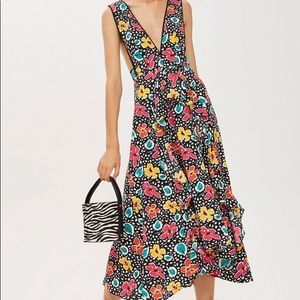 NWT Topshop Pinafore Floral Maxi Dress